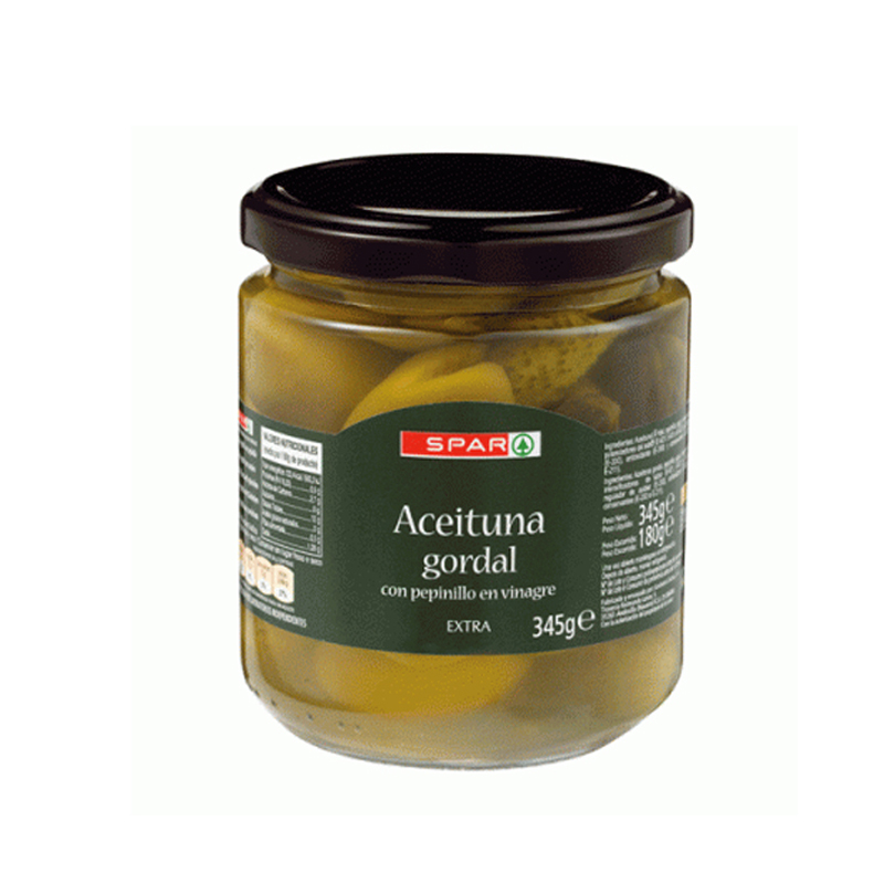 Imagen de ACEITUNA GORDAL C/PEPINILLO SPAR