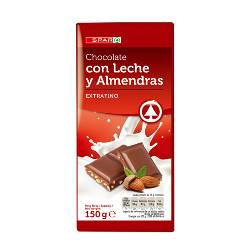 Imagen de CHOCOLATE CON LECHE Y ALMENDRA SPAR